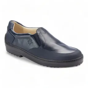 849 - Navy Soft Leather Slip On for Boy by London Kids