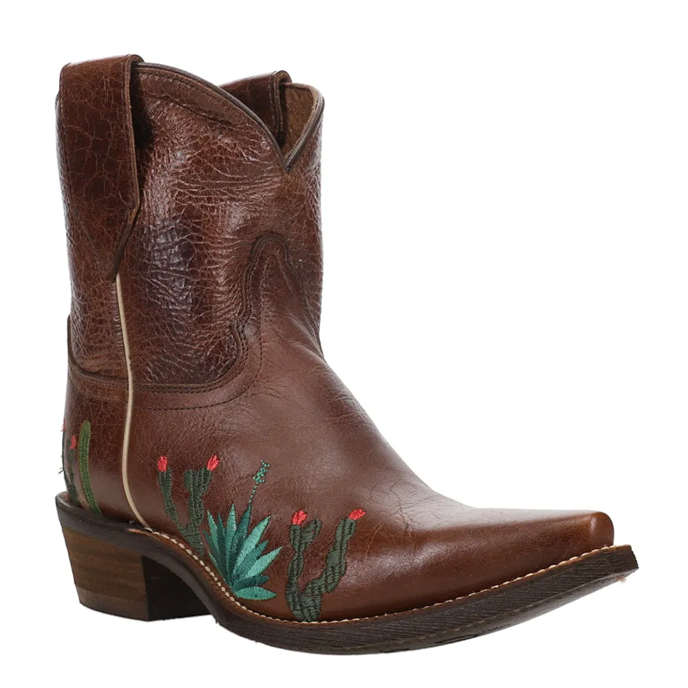 Agave Embroidery Snip Toe Cowboy Booties