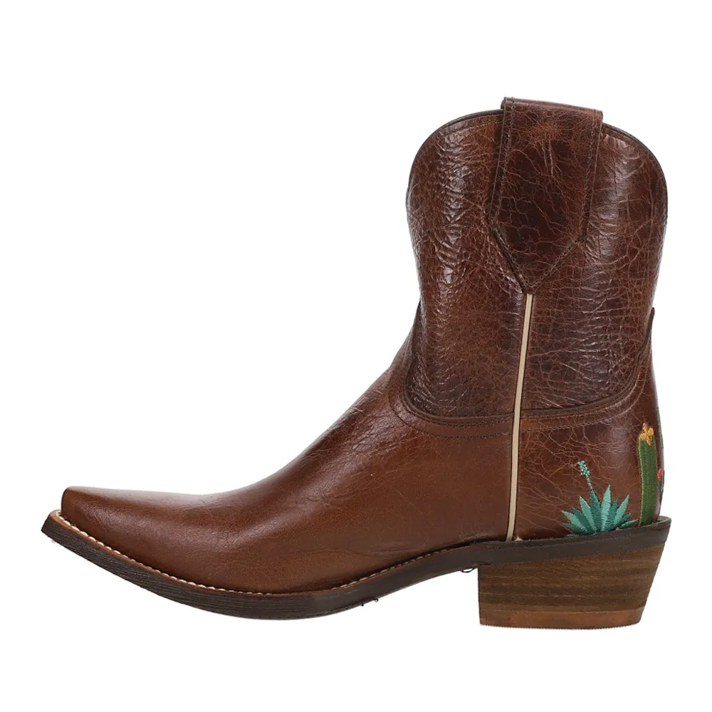 Agave Embroidery Snip Toe Cowboy Booties