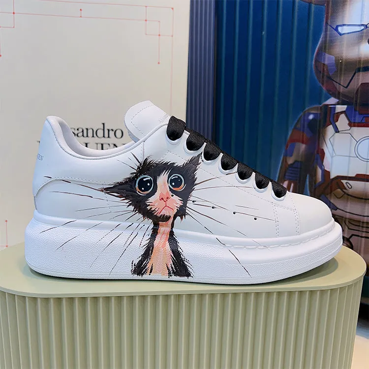 ALISANDRO MCQUEN HAND PAINTED GRAFFITI CHUNKY SOLE UNISEX SNEAKER