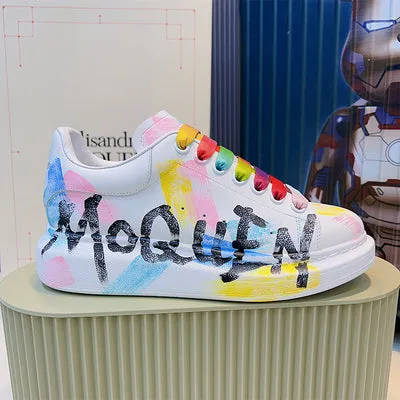 ALISANDRO MCQUEN HAND PAINTED GRAFFITI CHUNKY SOLE UNISEX SNEAKER