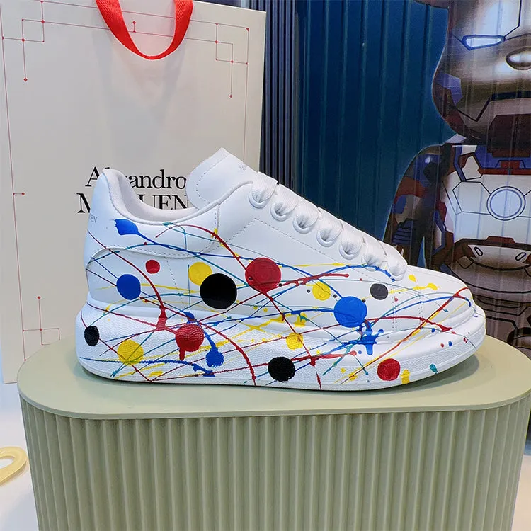 ALISANDRO MCQUEN HAND PAINTED GRAFFITI CHUNKY SOLE UNISEX SNEAKER