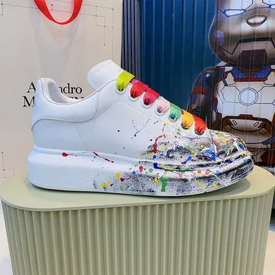 ALISANDRO MCQUEN HAND PAINTED GRAFFITI CHUNKY SOLE UNISEX SNEAKER