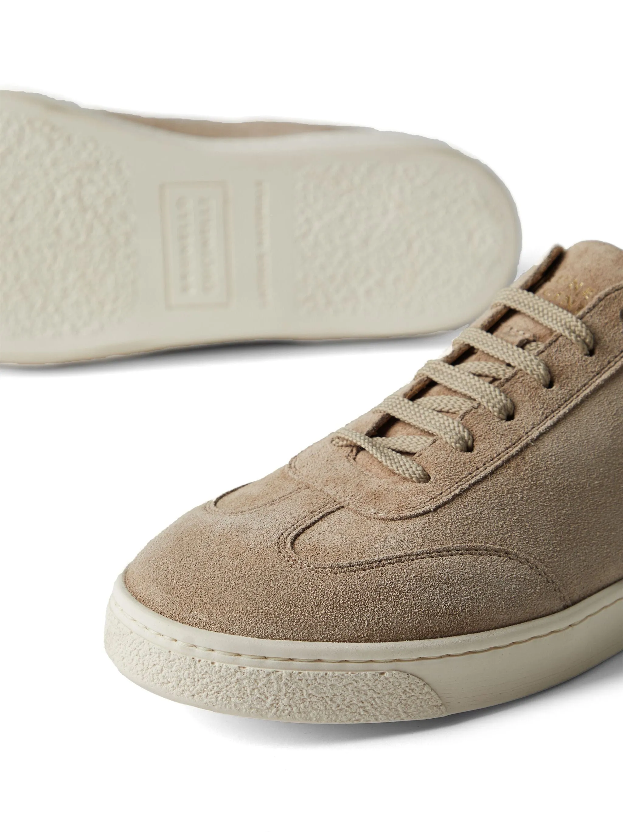 Almond-Toe Leather Sneakers