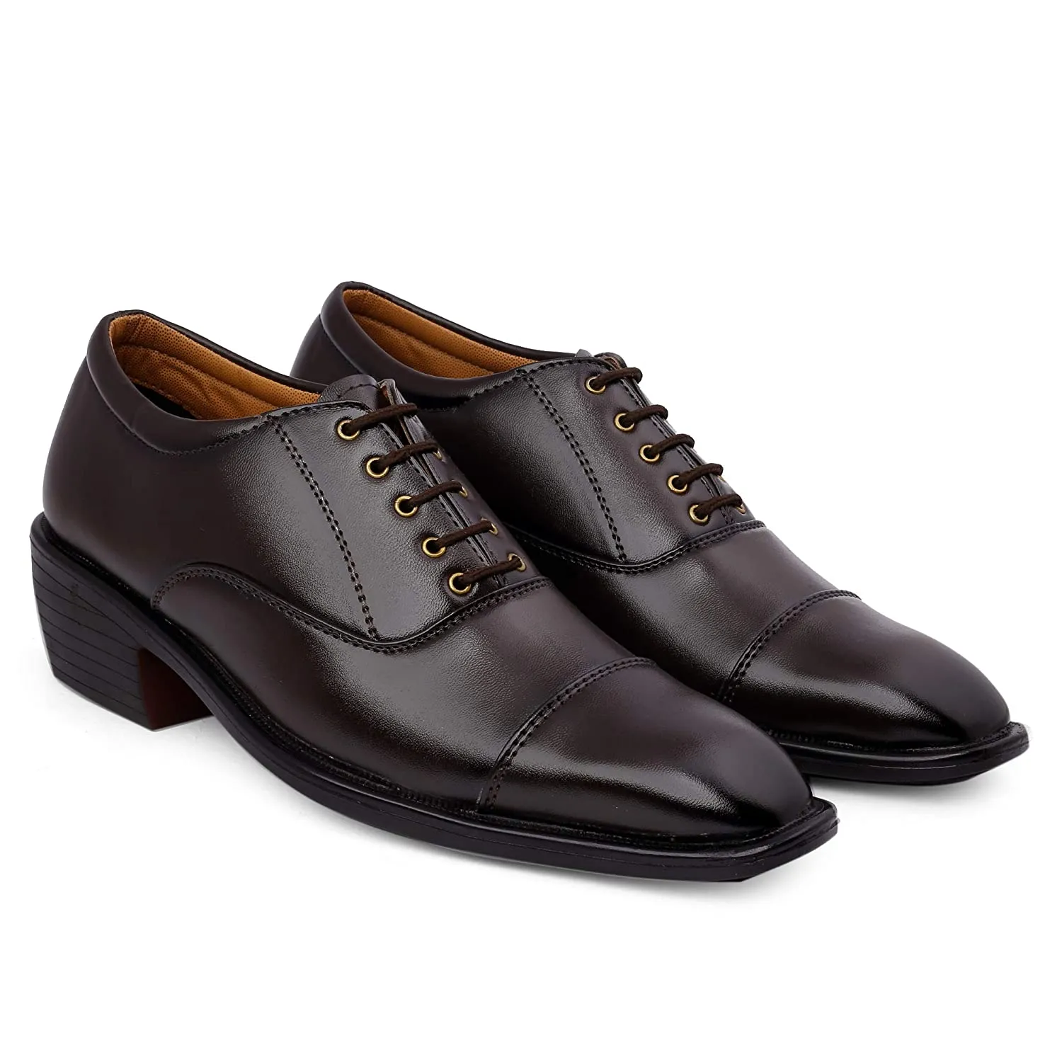 Fashionable Brown Casual And Formal Office Wear Lace-Up Shoes-JonasParamount