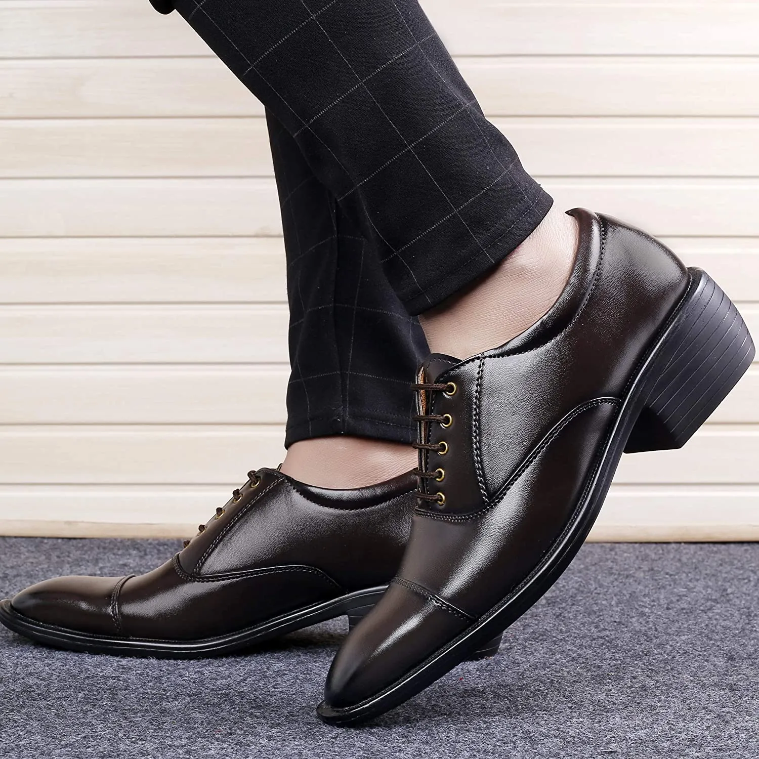 Fashionable Brown Casual And Formal Office Wear Lace-Up Shoes-JonasParamount