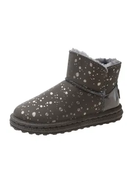 Female Raindrop Velvet Warm Cotton Boots