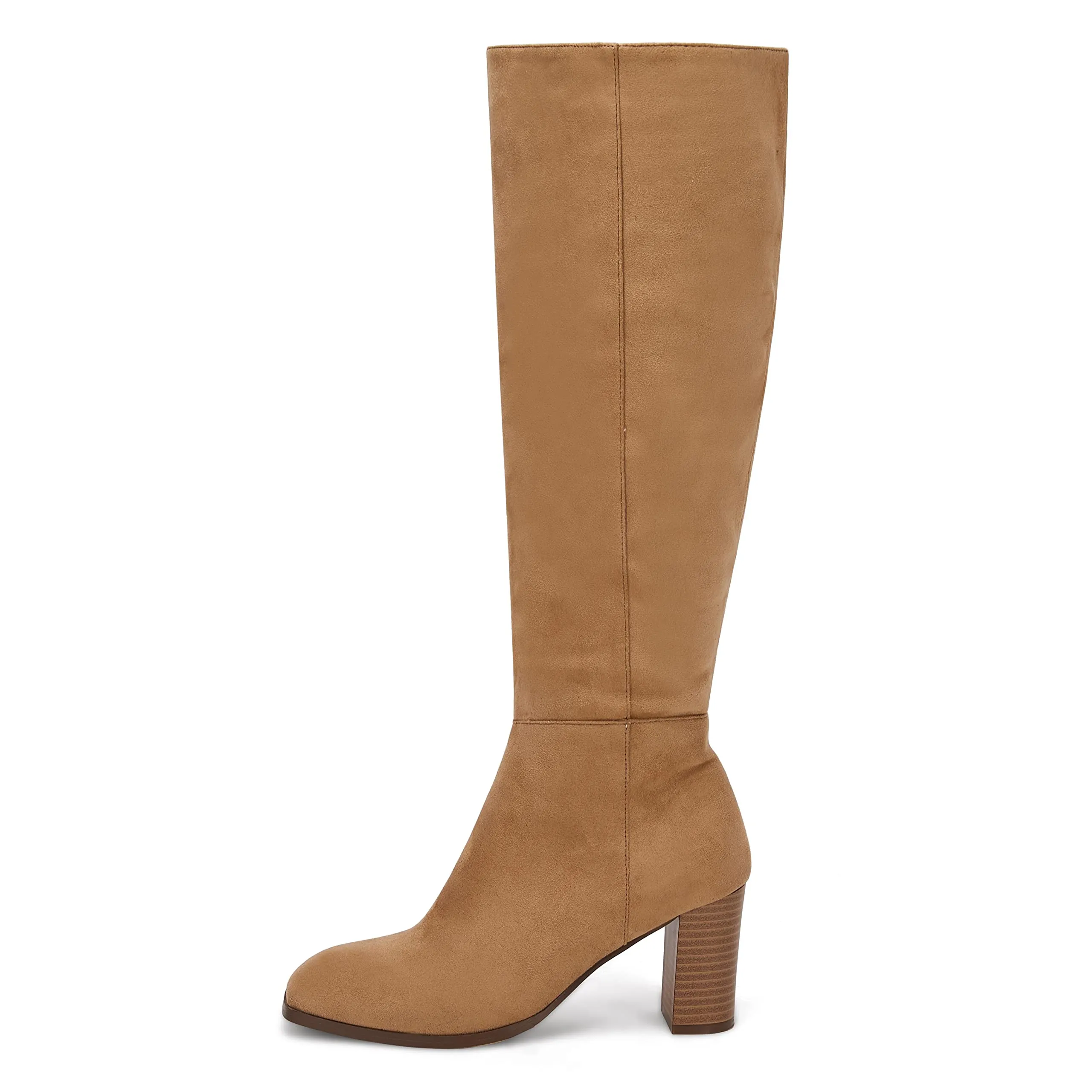 Khaki Fashionable Chunky Block Knee High Boots