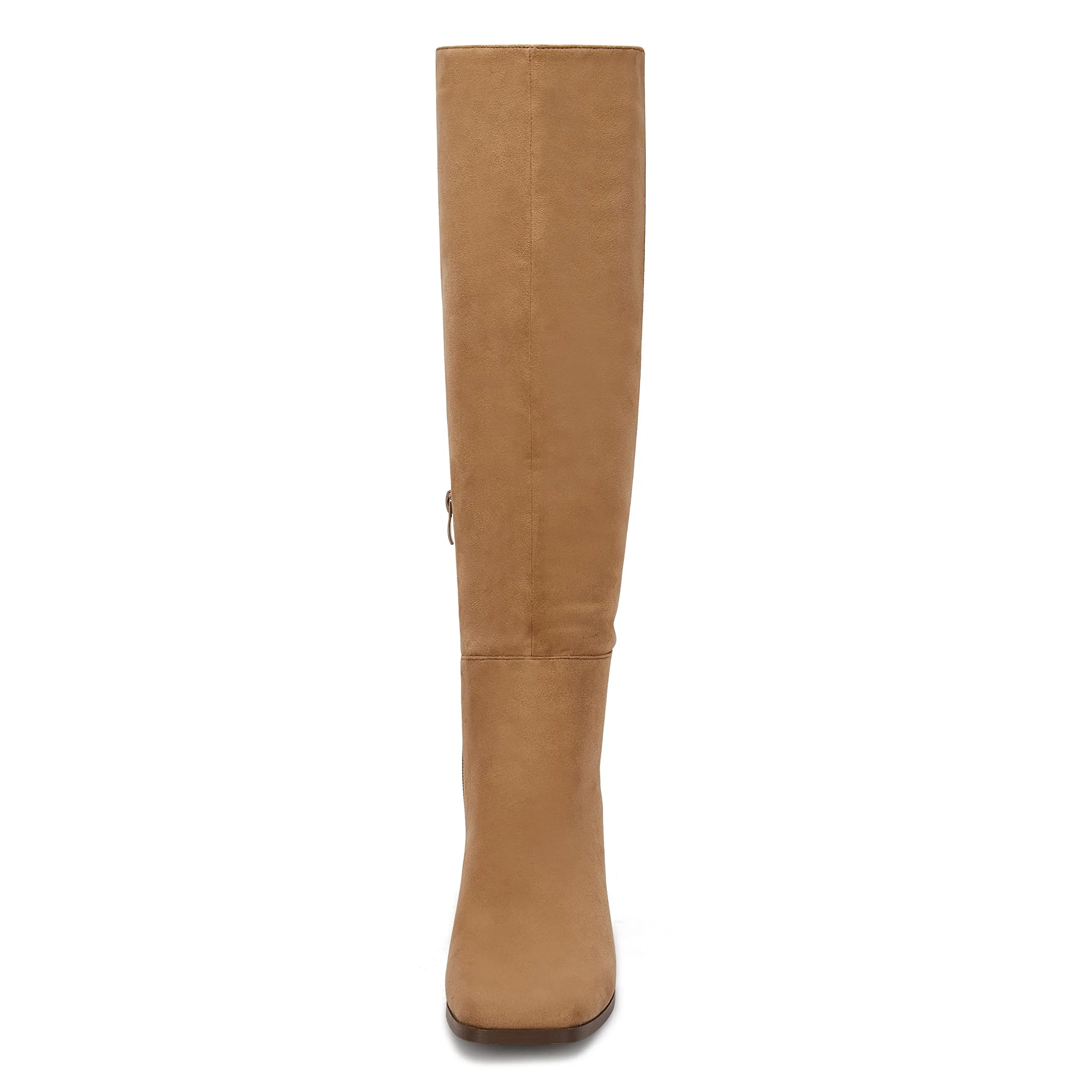 Khaki Fashionable Chunky Block Knee High Boots