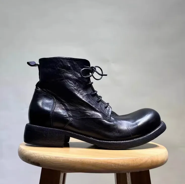 MARTIN FIKO WATER PROOF VINTAGE LEATHER HIGH TOP BOOTS