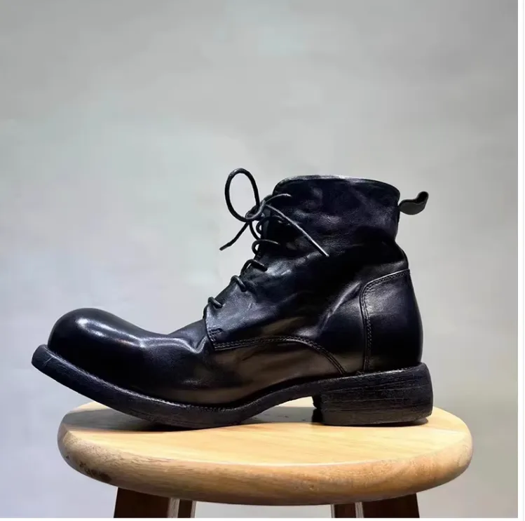 MARTIN FIKO WATER PROOF VINTAGE LEATHER HIGH TOP BOOTS