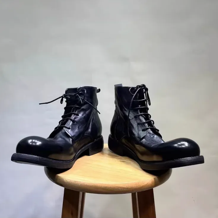 MARTIN FIKO WATER PROOF VINTAGE LEATHER HIGH TOP BOOTS