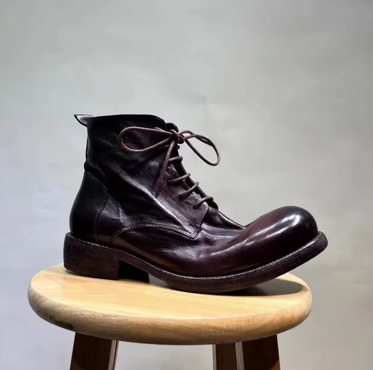 MARTIN FIKO WATER PROOF VINTAGE LEATHER HIGH TOP BOOTS