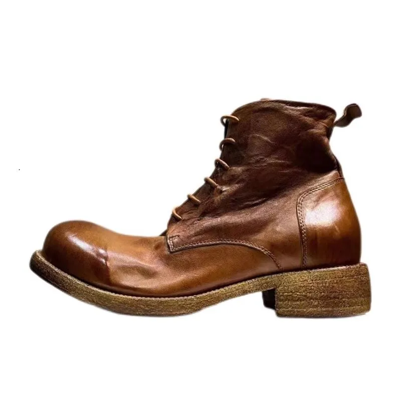 MARTIN FIKO WATER PROOF VINTAGE LEATHER HIGH TOP BOOTS