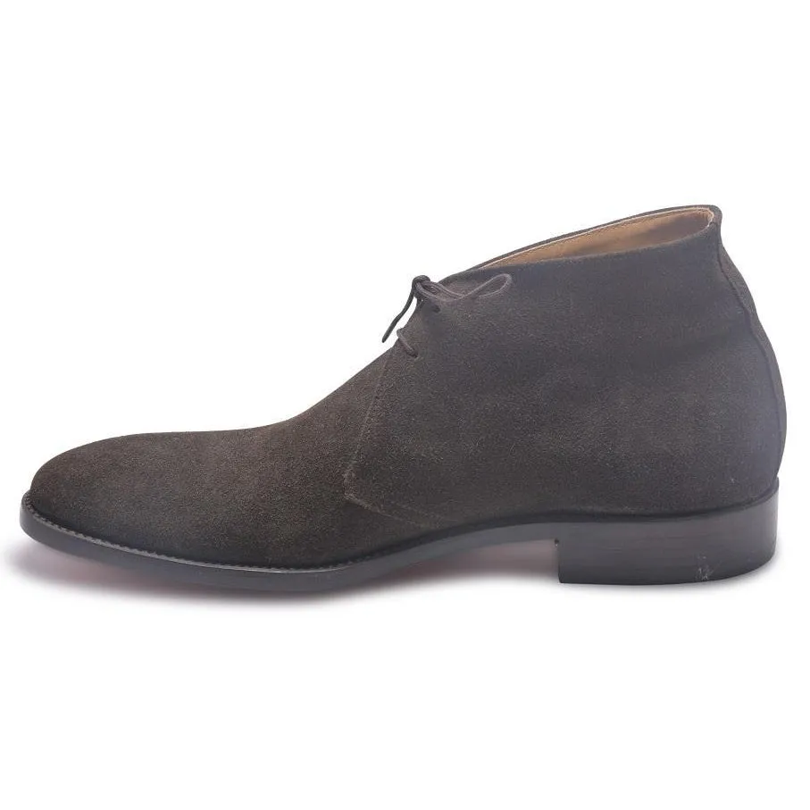 Men Gray Grey Lace Up Suede Chukka Leather Boots