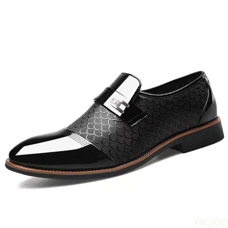 Men Leather Embossing Classic Dress Shoes