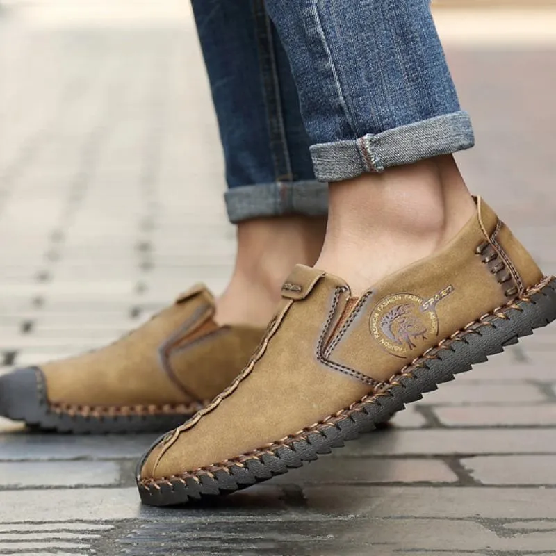 Men's Casual Leather Loafers | Plus Size