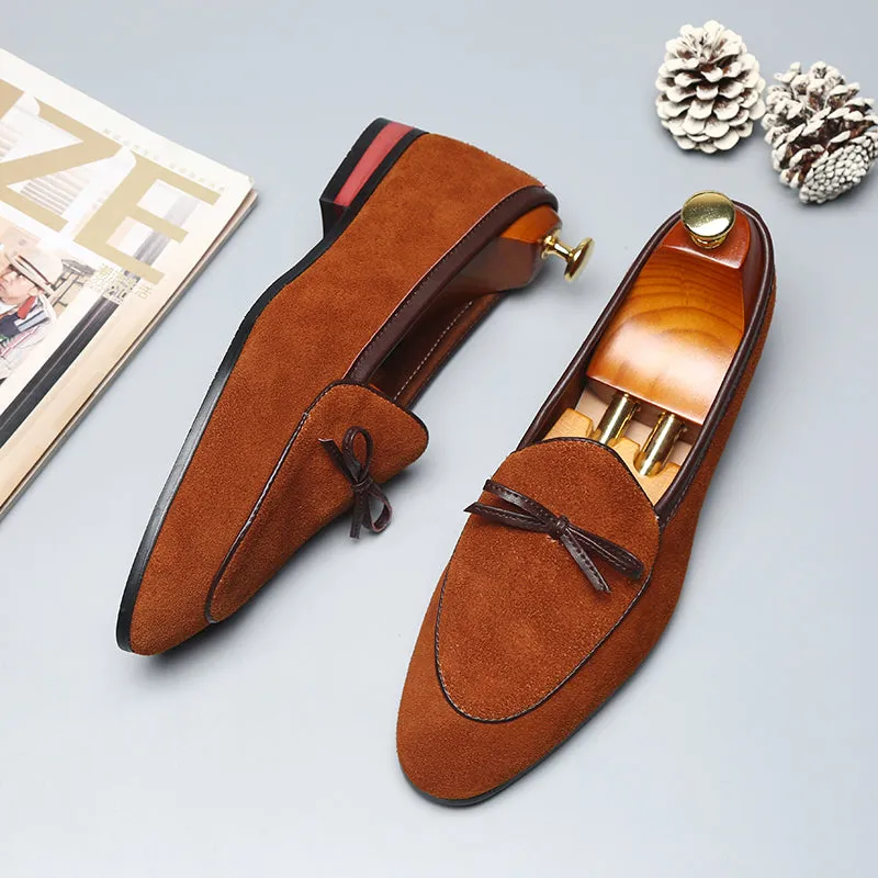 Men's Casual Leather Loafers With Pointed Toe