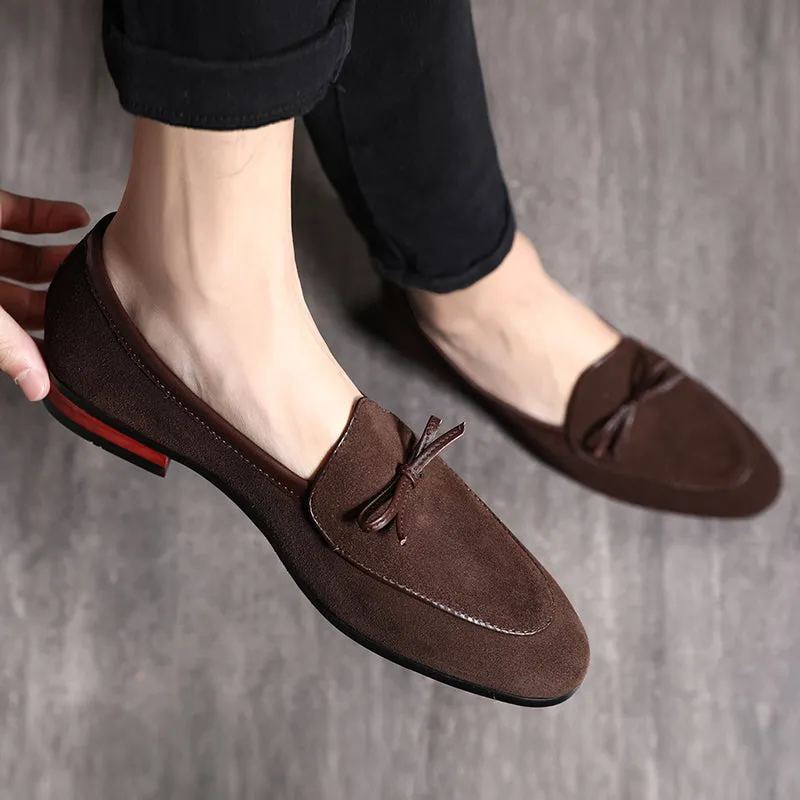 Men's Casual Leather Loafers With Pointed Toe