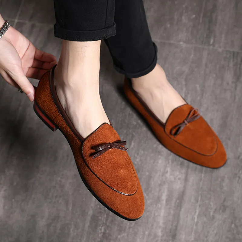 Men's Casual Leather Loafers With Pointed Toe