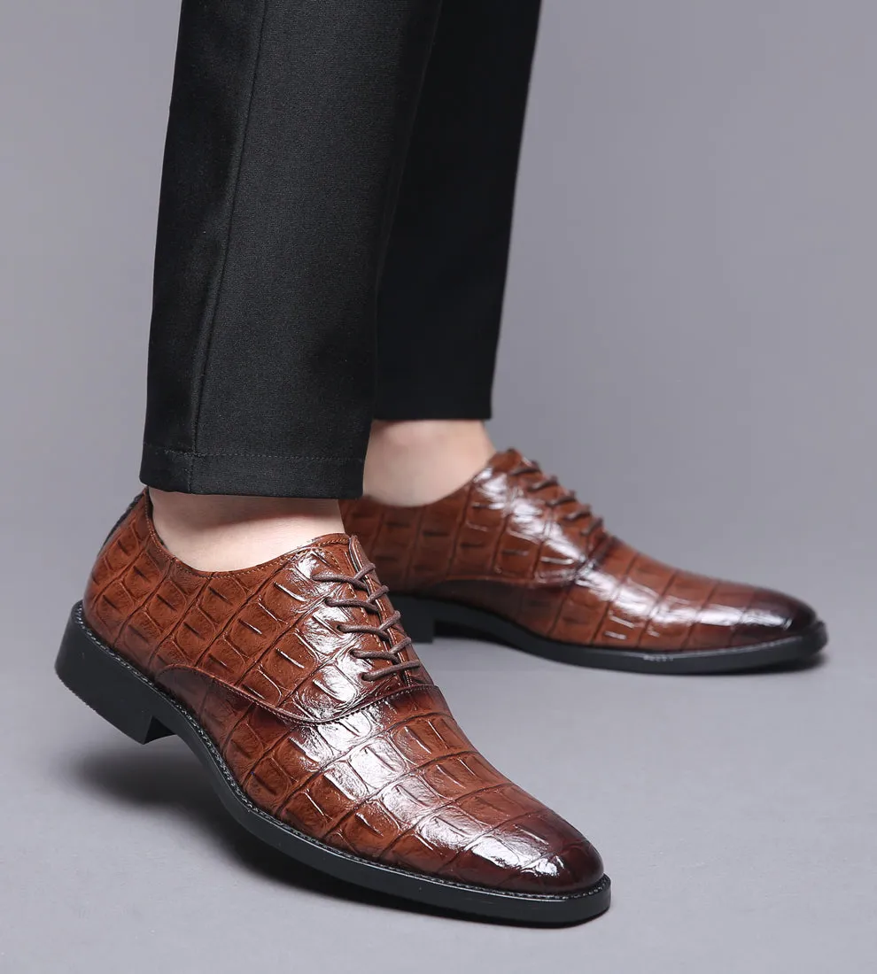 Men's Classic Alligator Shiny Oxfords