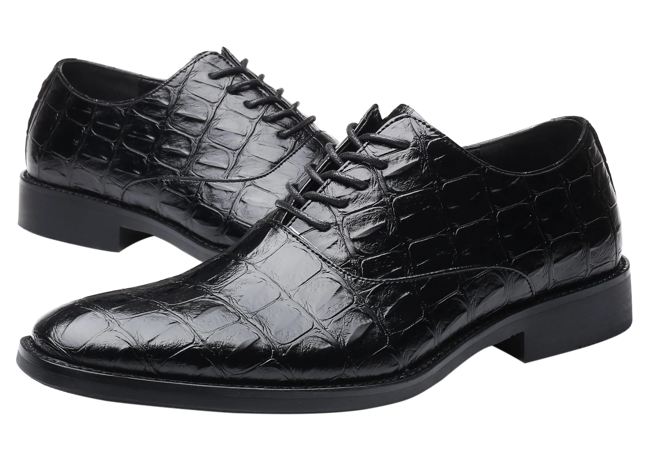 Men's Classic Alligator Shiny Oxfords