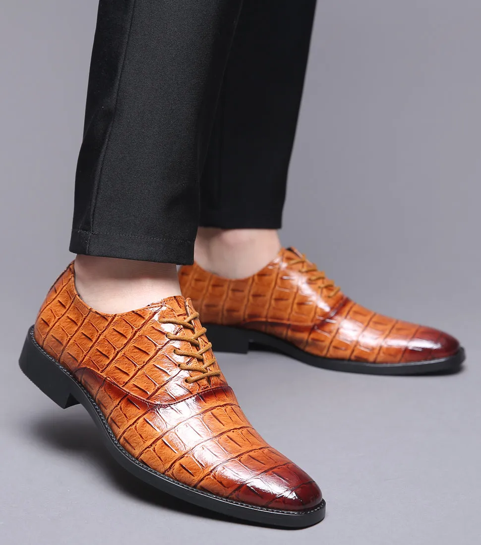 Men's Classic Alligator Shiny Oxfords