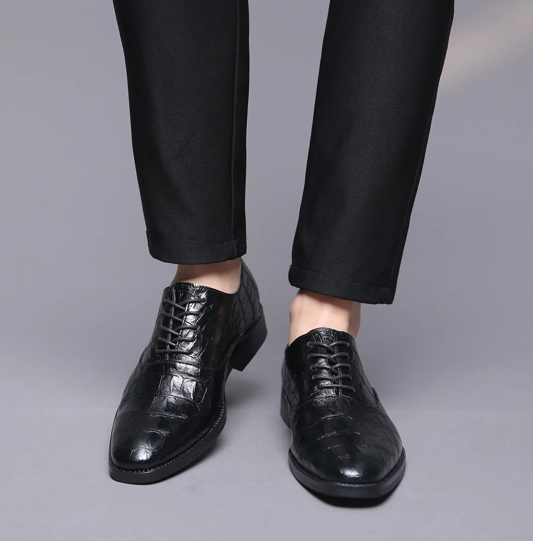 Men's Classic Alligator Shiny Oxfords