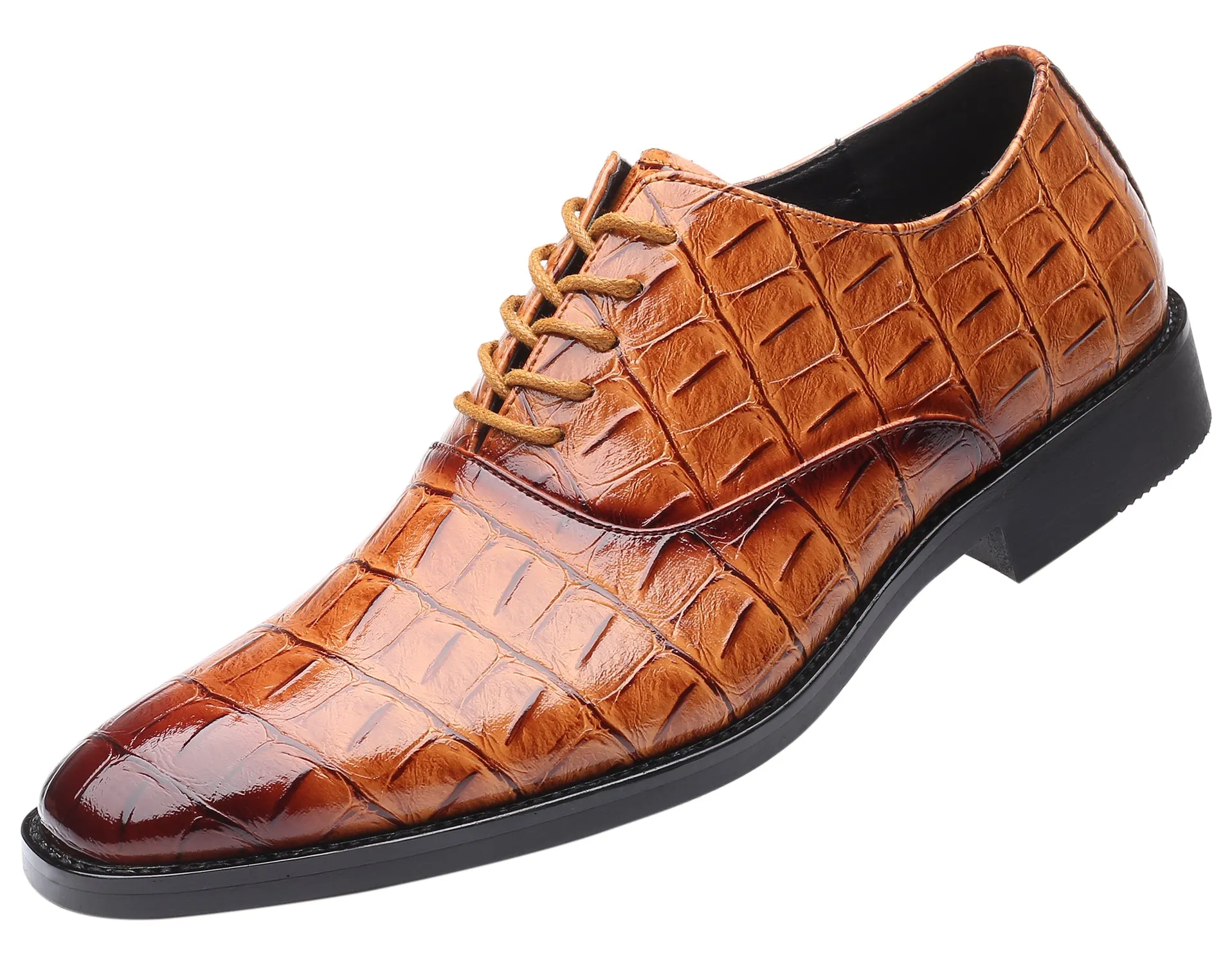 Men's Classic Alligator Shiny Oxfords