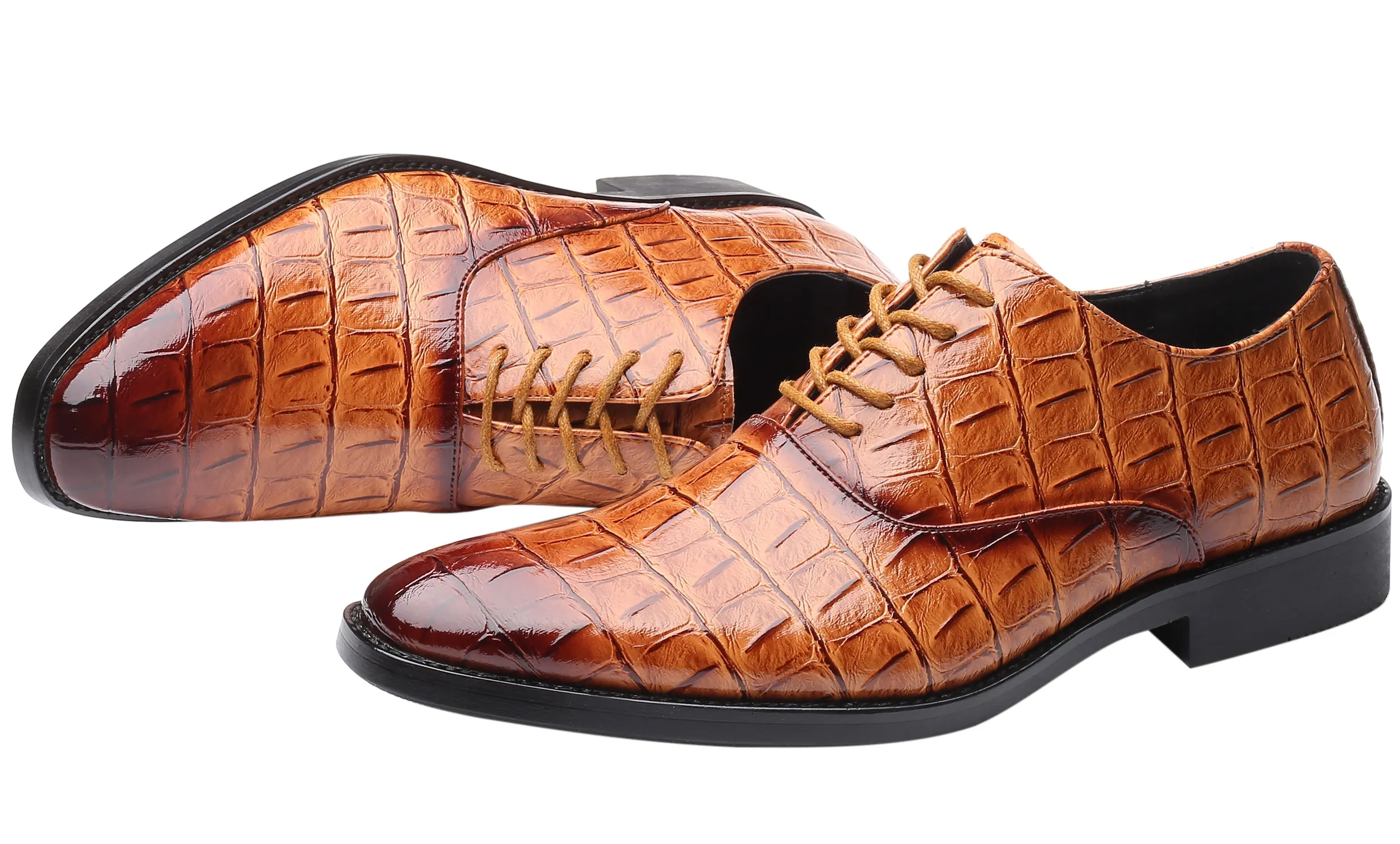 Men's Classic Alligator Shiny Oxfords