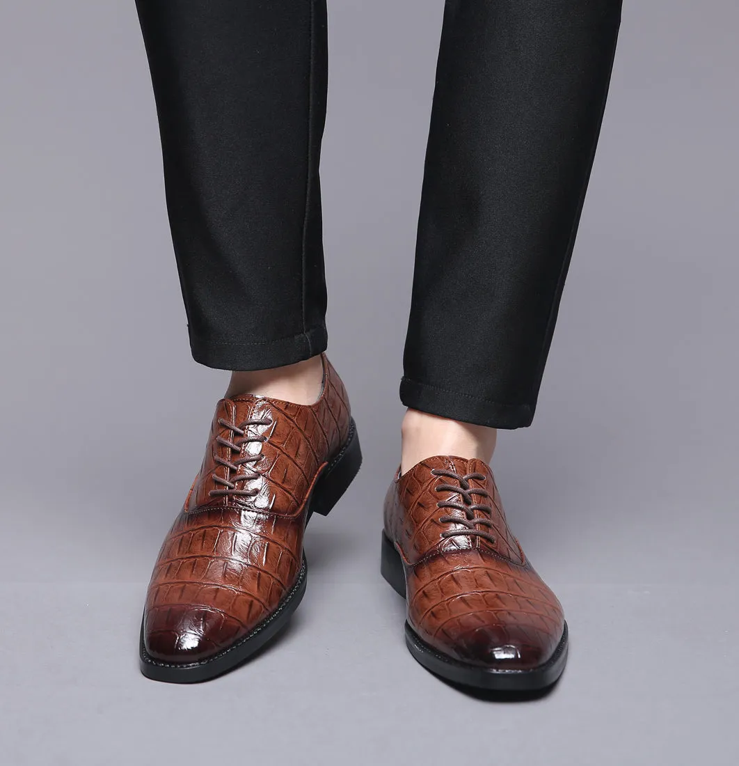 Men's Classic Alligator Shiny Oxfords