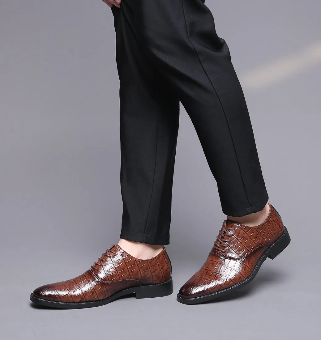 Men's Classic Alligator Shiny Oxfords