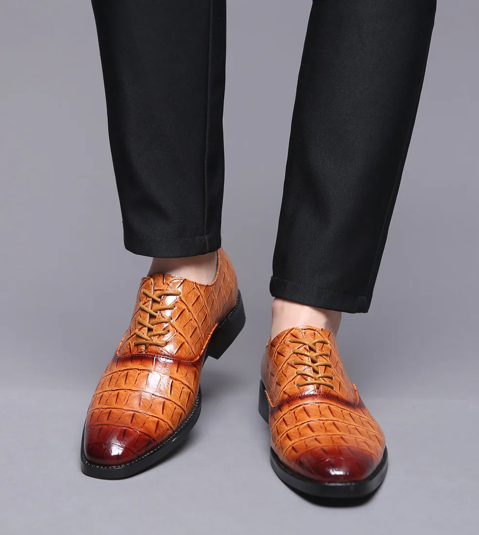 Men's Classic Alligator Shiny Oxfords