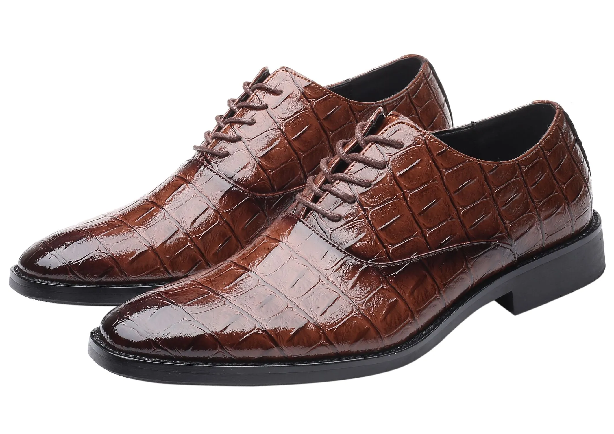 Men's Classic Alligator Shiny Oxfords