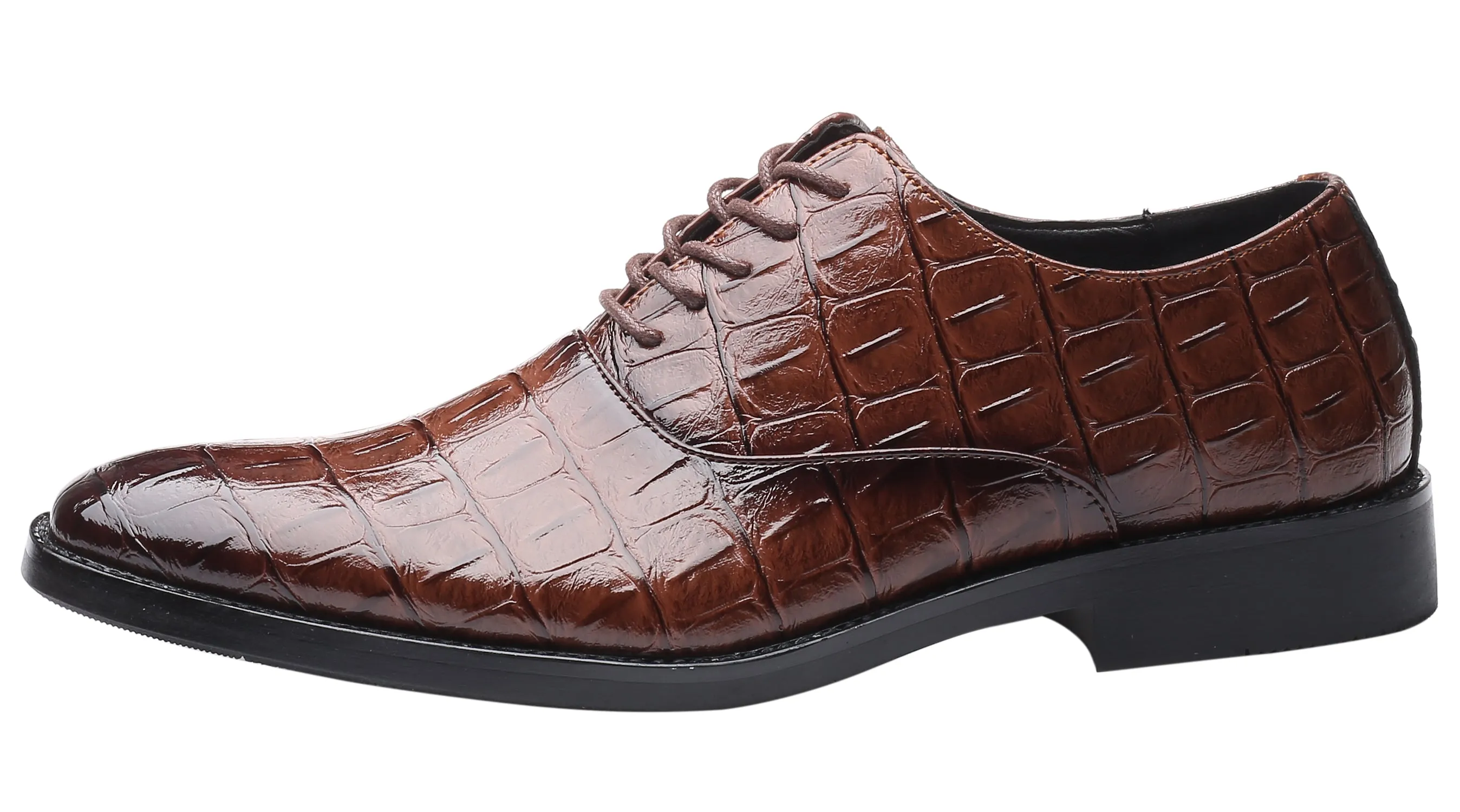 Men's Classic Alligator Shiny Oxfords