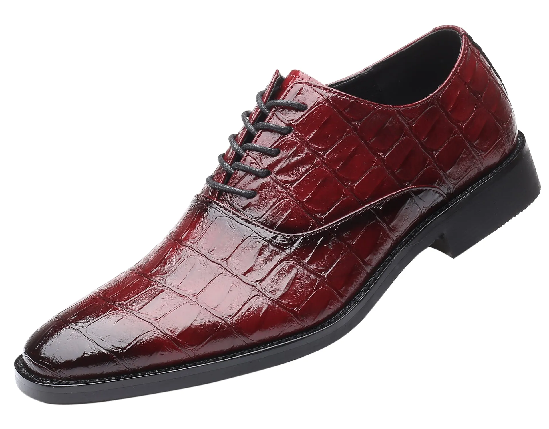 Men's Classic Alligator Shiny Oxfords