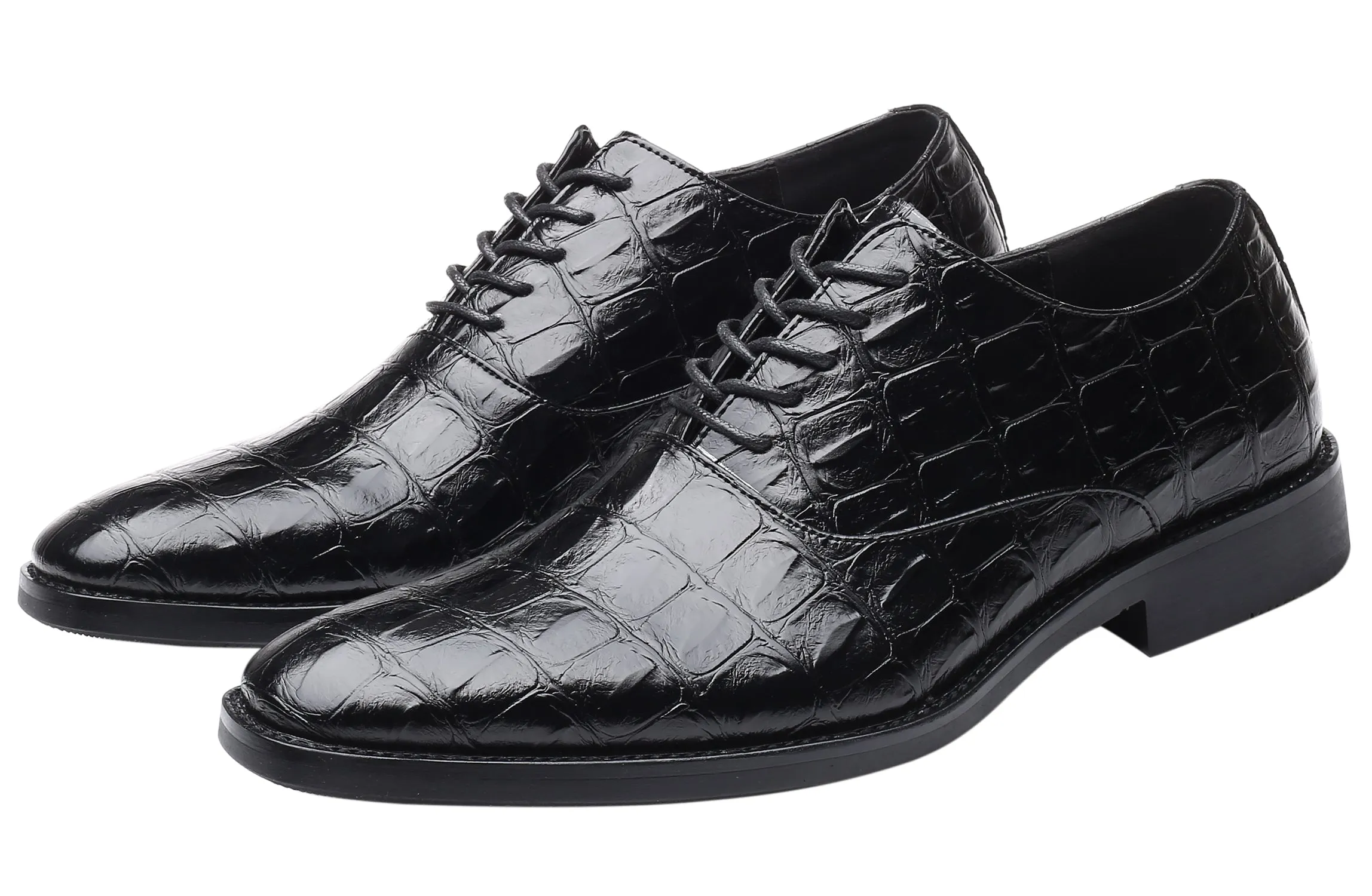 Men's Classic Alligator Shiny Oxfords