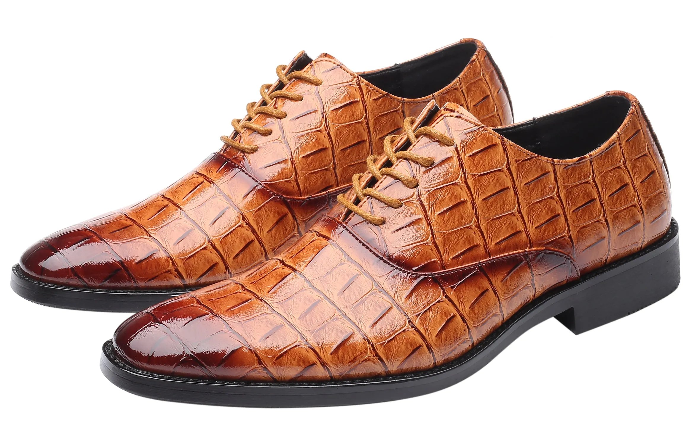 Men's Classic Alligator Shiny Oxfords