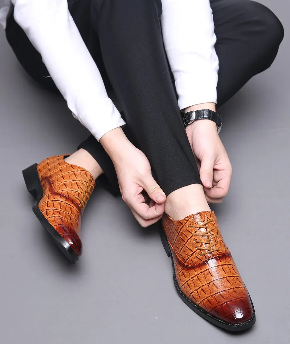 Men's Classic Alligator Shiny Oxfords