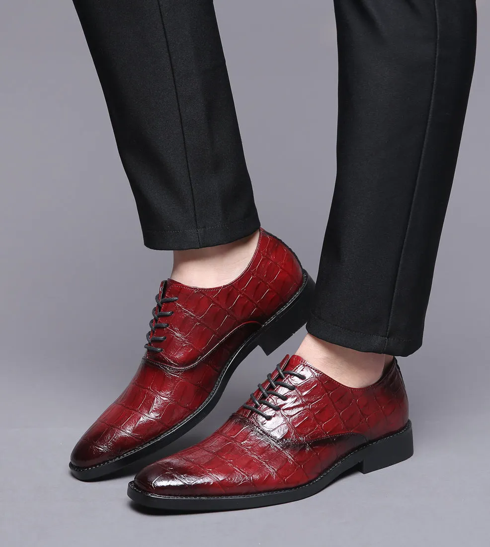 Men's Classic Alligator Shiny Oxfords