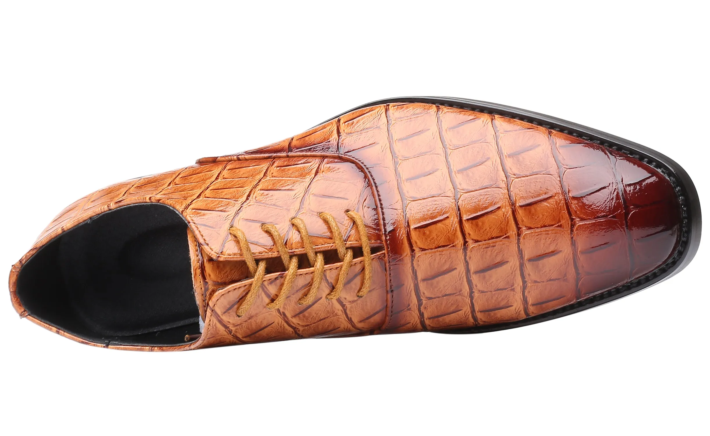 Men's Classic Alligator Shiny Oxfords