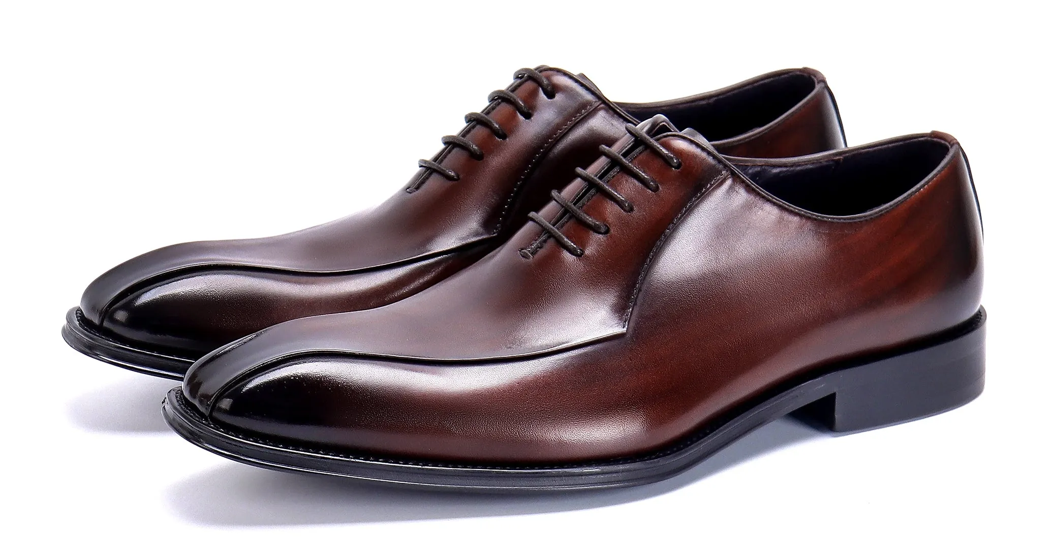 Men's Plain Toe Leather Formal Oxfords