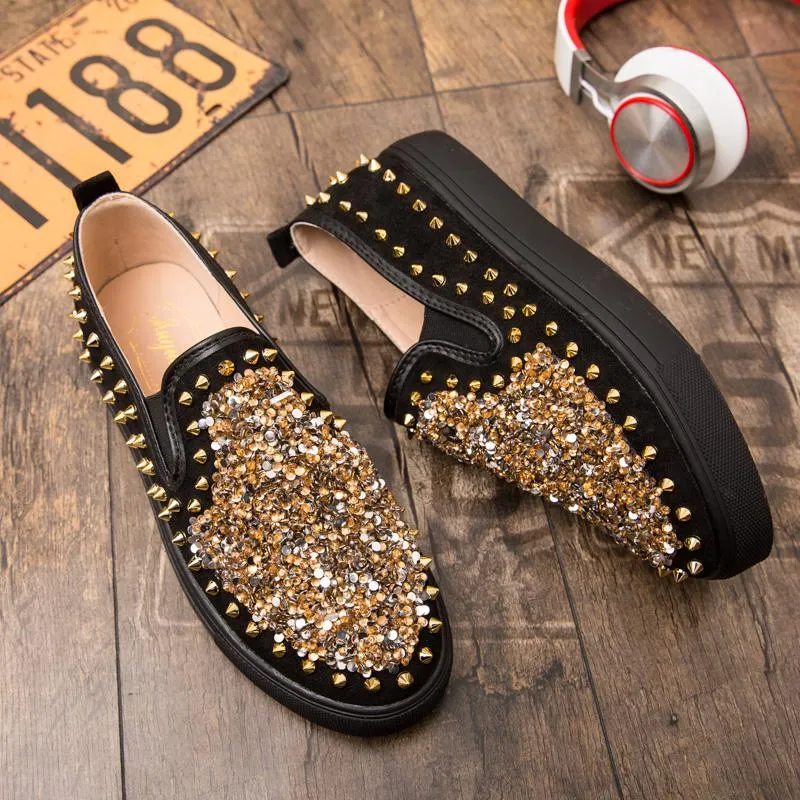 Men's Slip-Ons With Rivets And Sequins