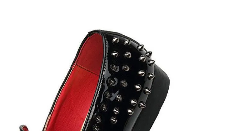 Men's Spring Leather Loafers With Rivets | Plus Size