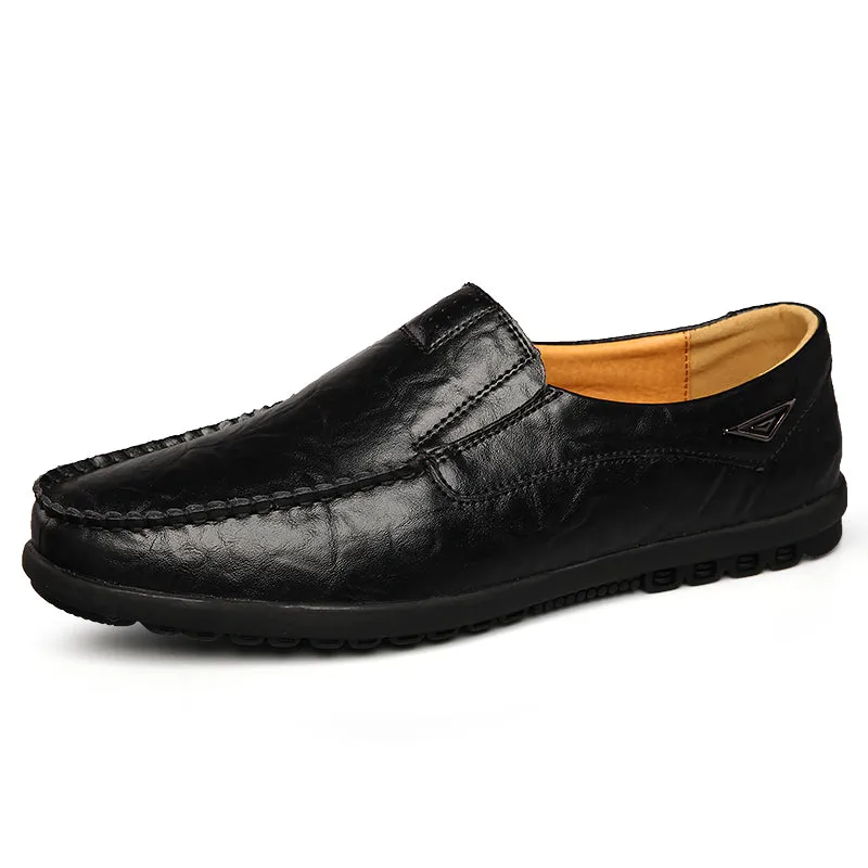 Men's Summer Casual Genuine Leather Slip-Ons | Plus Size