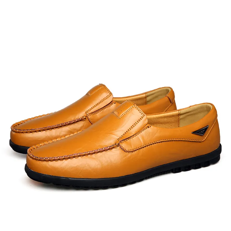 Men's Summer Casual Genuine Leather Slip-Ons | Plus Size