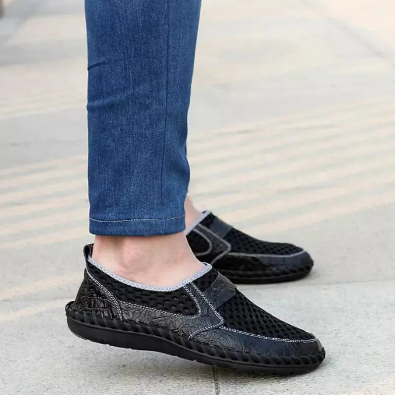 Men's Summer Casual Genuine Leather Slip-Ons