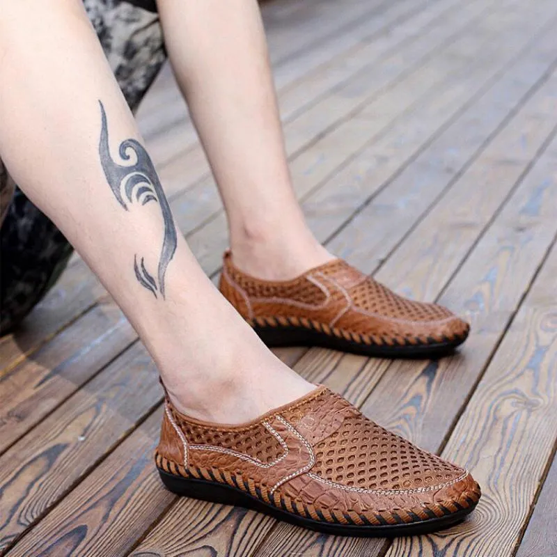 Men's Summer Casual Genuine Leather Slip-Ons