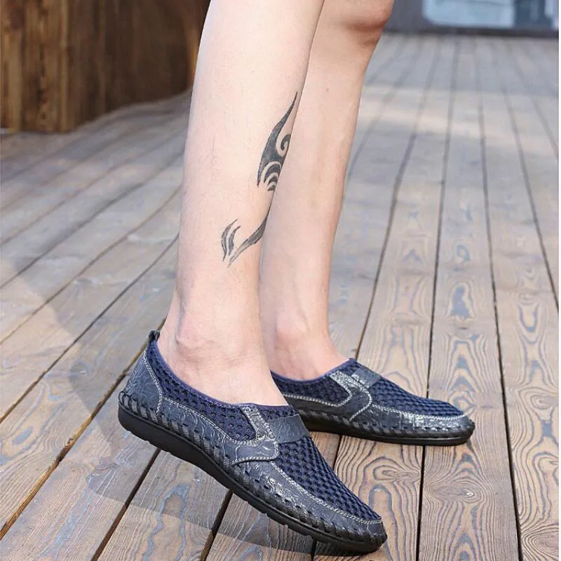 Men's Summer Casual Genuine Leather Slip-Ons