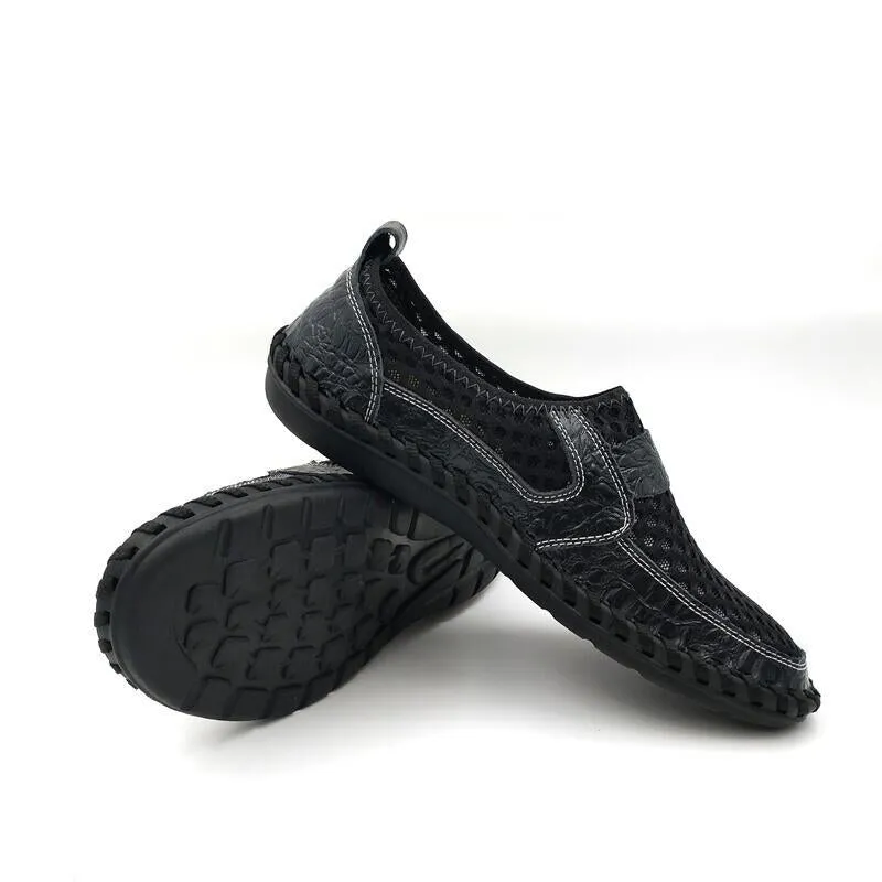 Men's Summer Casual Genuine Leather Slip-Ons